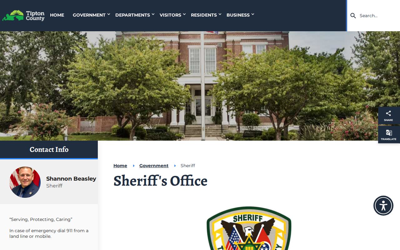 Tipton County jail release contact information
